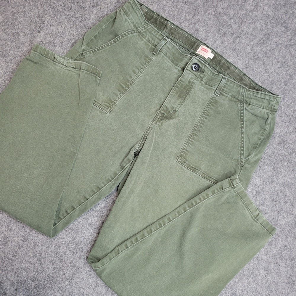 Levis‎ Pants Womens 12 Green Casual Mid Rise Comfort Fit Straight Leg Preppy